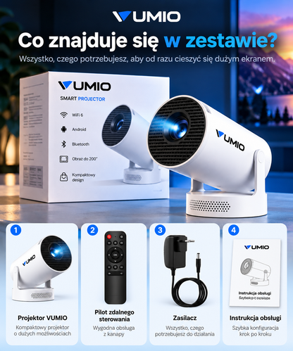 VUMIO - Projektor Kino Domowe ANDROID, NETFLIX, YOUTUBE, HBO, AMAZON